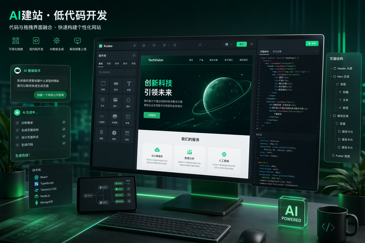 AI建站与低代码融合如何重构企业网站开发(图1) AI建站与低代码融合如何重构企业网站开发(图1)